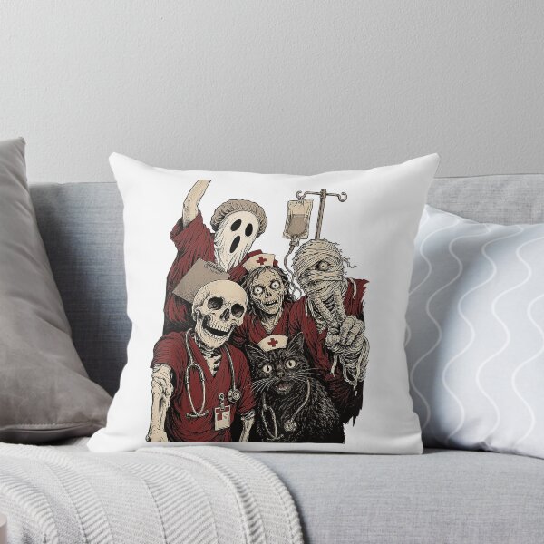 Item preview, Halloween Nurse Squad Skeleton Spooky Nursing Crew RN Scrubs T-Shirt designed and sold by BlaqboyDesigns.