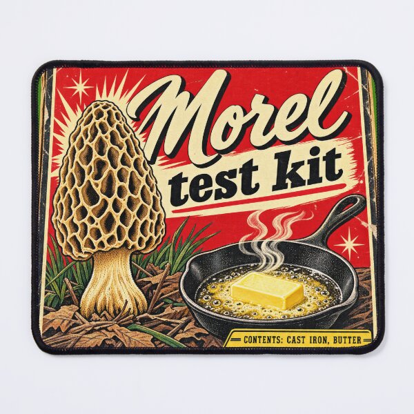 Item preview, Morel Test Kit Cast Iron Butter - Funny Mushroom Cook designed and sold by LottiesLuck.