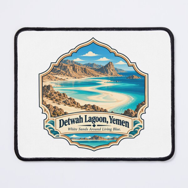 Item preview, Detwah Lagoon Yemen White Sands Around Living Blue Traveler Destination designed and sold by Star3NowForMe.