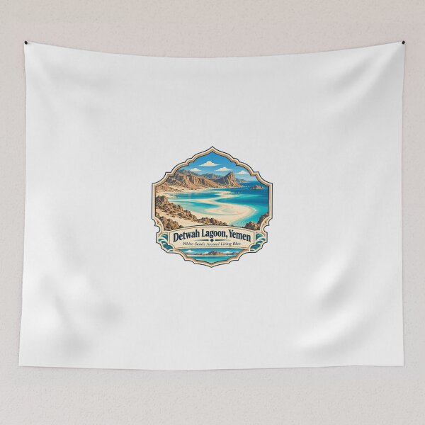 Item preview, Detwah Lagoon Yemen White Sands Around Living Blue Traveler Destination designed and sold by Star3NowForMe.