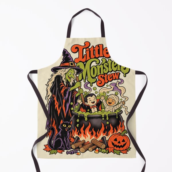 Item preview, Little Monsters Stew Retro Halloween Witch designed and sold by Moo7shop.