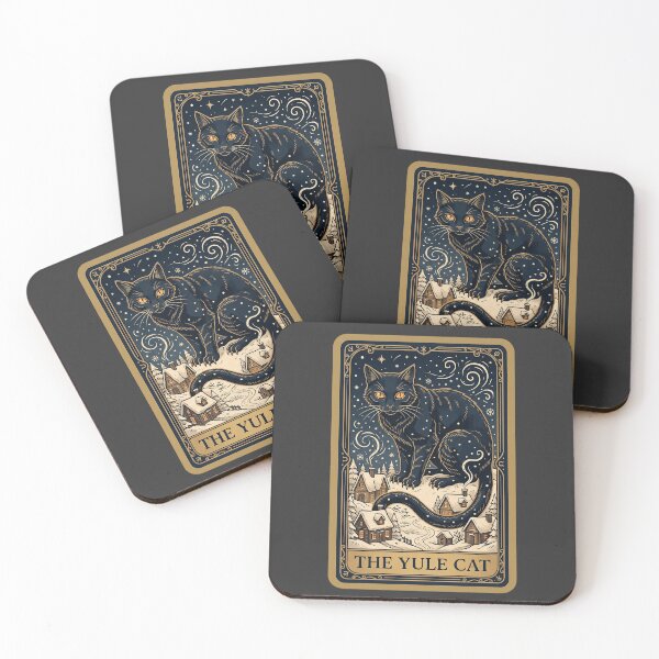 Item preview, Yule Cat Tarot Card — Icelandic Folklore Art designed and sold by TheCalmEdit.