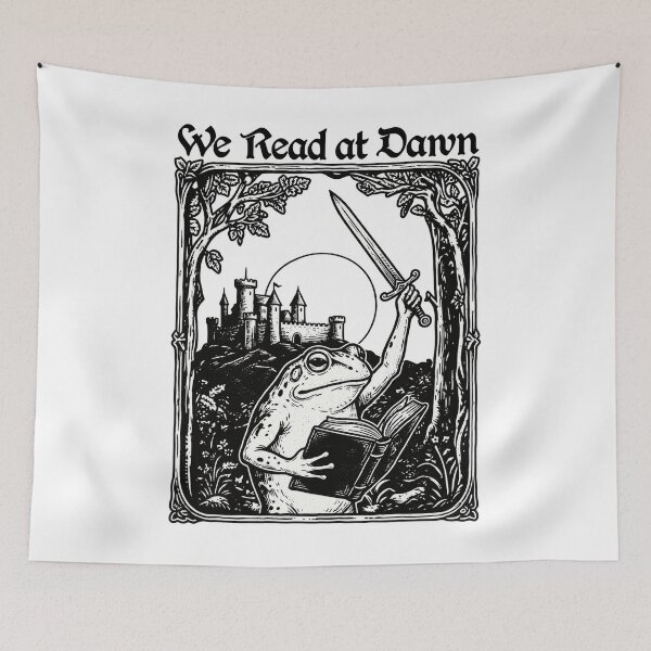 Item preview, We read at dawn Bookish Funny Frog designed and sold by KelsterRandom.