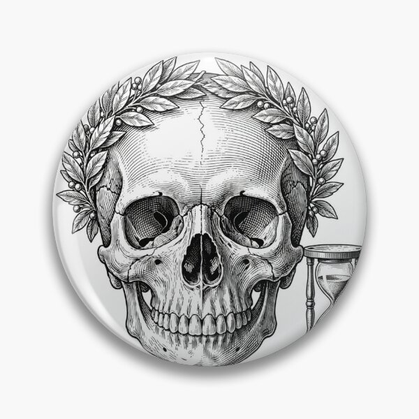 Item preview, Memento Mori Skull Shirt — Stoic Laurel Skull Engraving Tee designed and sold by Stoic-Supply-Co.
