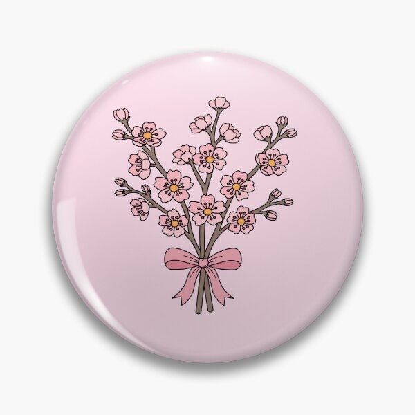 Item preview, Pink Cherry Blossom Sakura Flower Bouquet Tied with a Cute Ribbon Bow designed and sold by RS4you.