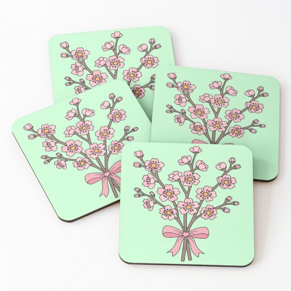 Item preview, Pink Cherry Blossom Sakura Flower Bouquet Tied with a Cute Ribbon Bow designed and sold by RS4you.