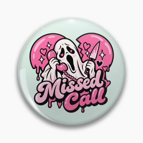 Item preview, Missed Call Screaming Ghost Pink Heart Halloween designed and sold by Moo7shop.