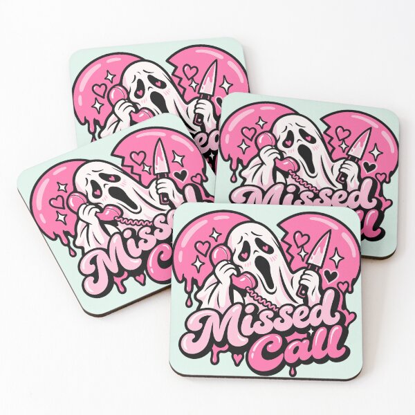 Item preview, Missed Call Screaming Ghost Pink Heart Halloween designed and sold by Moo7shop.