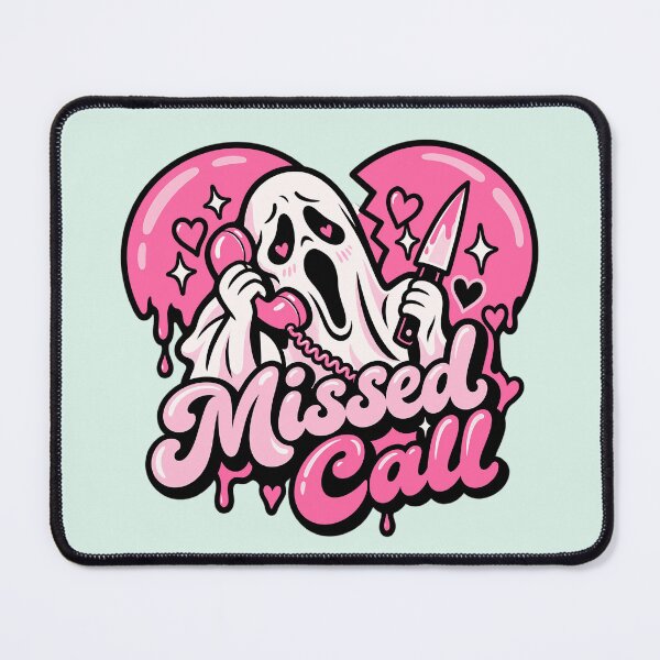 Item preview, Missed Call Screaming Ghost Pink Heart Halloween designed and sold by Moo7shop.