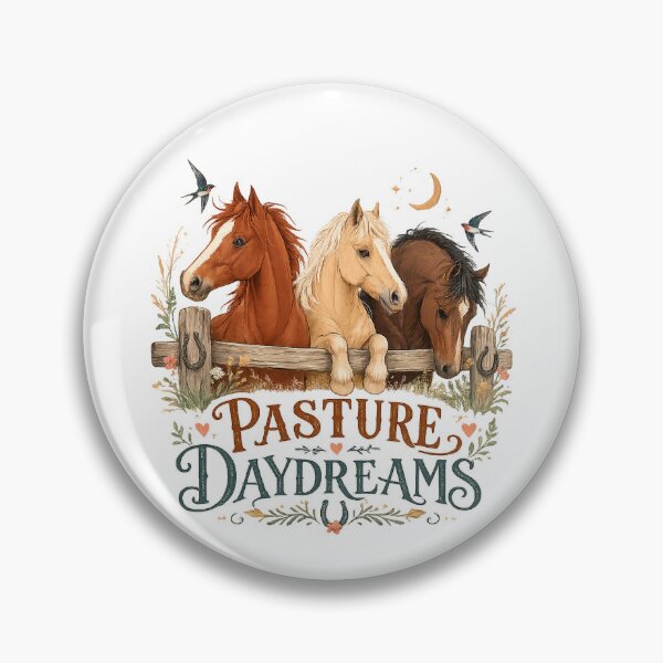 Item preview, Pasture Daydreams Horse Lover Equestrian Farm Cottagecore Country Art designed and sold by inkoutninja.