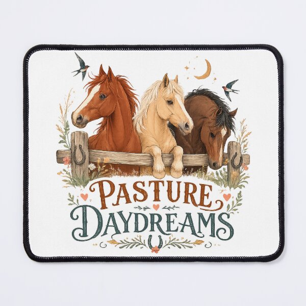 Item preview, Pasture Daydreams Horse Lover Equestrian Farm Cottagecore Country Art designed and sold by inkoutninja.
