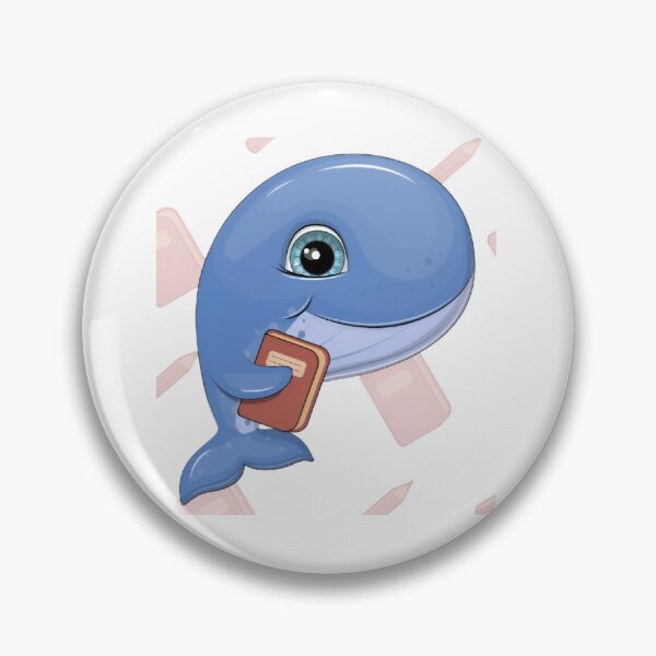 Item preview, Cute Blue Whale Holding a Book Kawaii Ocean Illustration designed and sold by Shree shyam khatu ji.