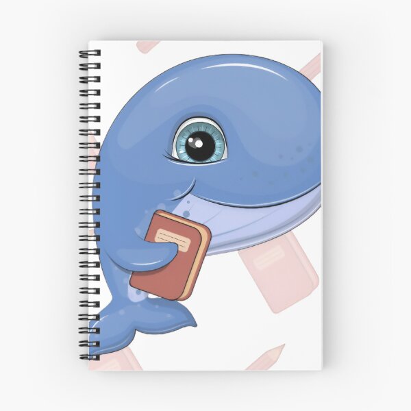 Item preview, Cute Blue Whale Holding a Book Kawaii Ocean Illustration designed and sold by Shree shyam khatu ji.