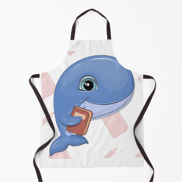 Item preview, Cute Blue Whale Holding a Book Kawaii Ocean Illustration designed and sold by Shree shyam khatu ji.