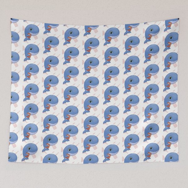 Item preview, Cute Blue Whale Holding a Book Kawaii Ocean Illustration designed and sold by Shree shyam khatu ji.
