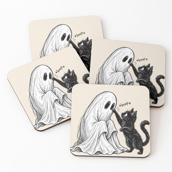 Item preview, Ghost Boop Black Cat Halloween Sketch designed and sold by Moo7shop.
