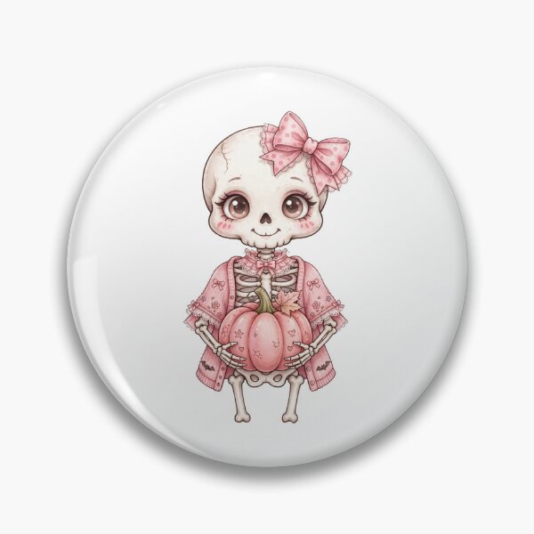 Item preview, Cute skeleton with pink pumpkin  designed and sold by priyankajustine.