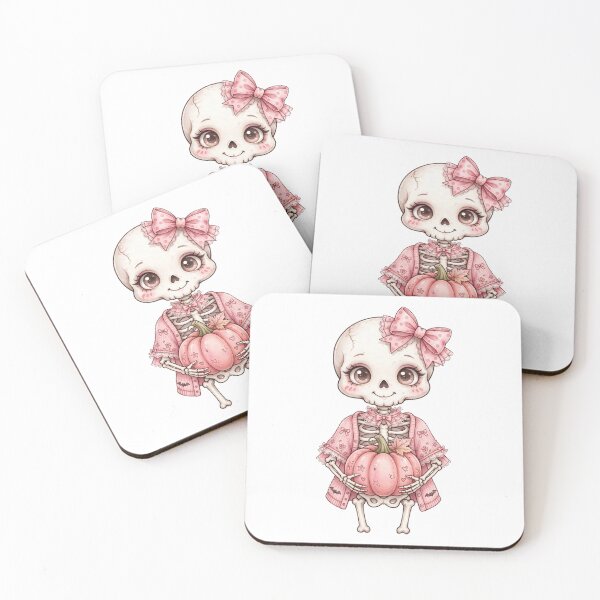 Item preview, Cute skeleton with pink pumpkin  designed and sold by priyankajustine.
