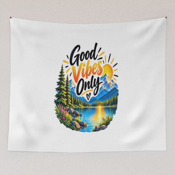Item preview, Good Vibes Only Mountain Nature Sticker Design | Positive Vibes Mug designed and sold by Smart Bazaar .