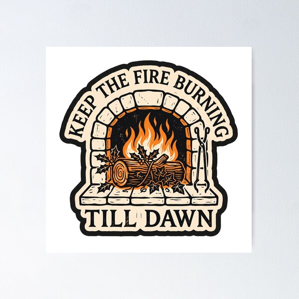 Item preview, Yule Log Linocut — Keep the Fire Burning designed and sold by TheCalmEdit.