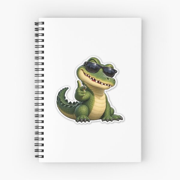 Artikelvorschau, Cooler Krokodil-Aufkleber – Lustiges Krokodil mit Sonnenbrille | Niedlicher Reptilien-Aufkleber | Lustiger Tieraufkleber entworfen und verkauft von Sukuun.