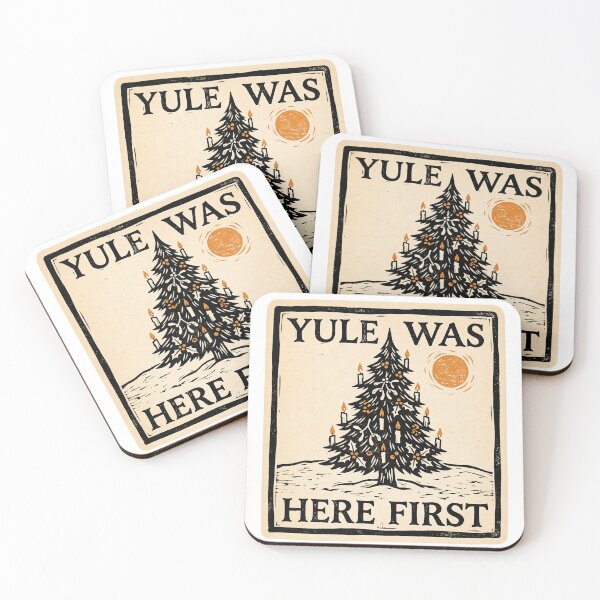 Item preview, Yule Was Here First — Pagan Christmas Linocut designed and sold by TheCalmEdit.
