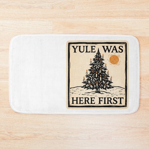 Item preview, Yule Was Here First — Pagan Christmas Linocut designed and sold by TheCalmEdit.