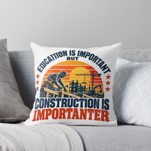 Item preview, Edcattion Is Important But Construction Is Importanter Builder Construction Worker Tradesman designed and sold by SEEM-drawing.
