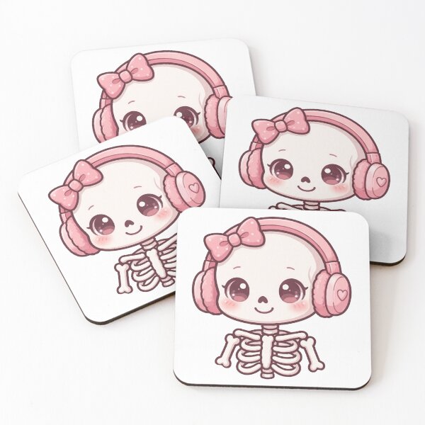 Item preview, Cute skeleton with headphones  designed and sold by priyankajustine.