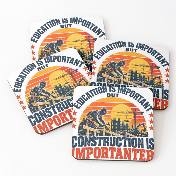 Item preview, Edcattion Is Important But Construction Is Importanter Builder Construction Worker Tradesman designed and sold by SEEM-drawing.