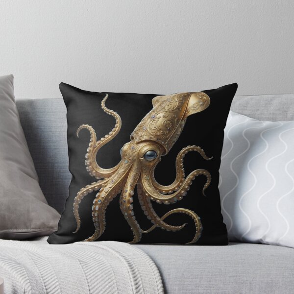 Item preview, Golden Octopus Wall Art – Luxury Ocean Creature Fantasy Marine Illustration designed and sold by ZyxDes.