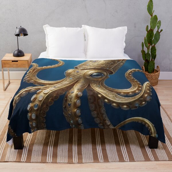Item preview, Golden Octopus Wall Art – Luxury Ocean Creature Fantasy Marine Illustration designed and sold by ZyxDes.
