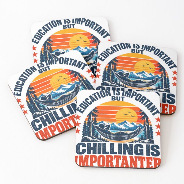 Item preview, Education Is Important But Chilling Is Importanter Funny Outdoor Hammock Quote designed and sold by SEEM-drawing.