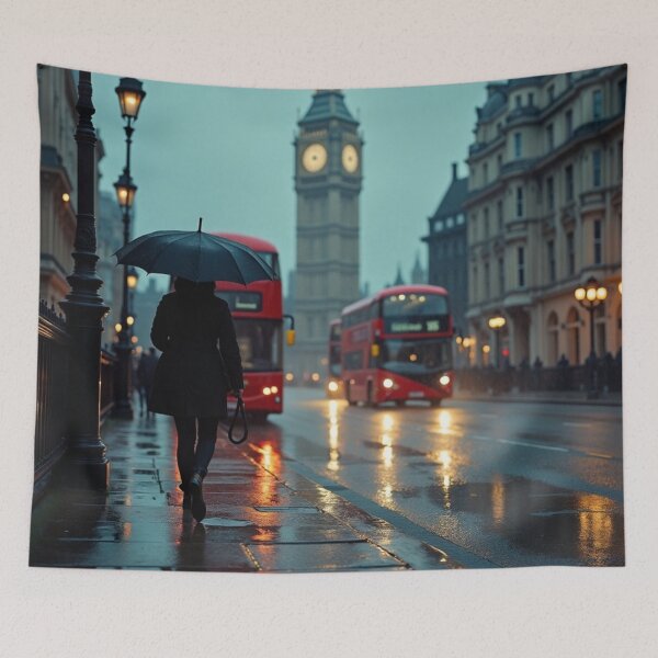 Item preview, Umbrella at Dusk - City Streets After Rain designed and sold by nhk999.