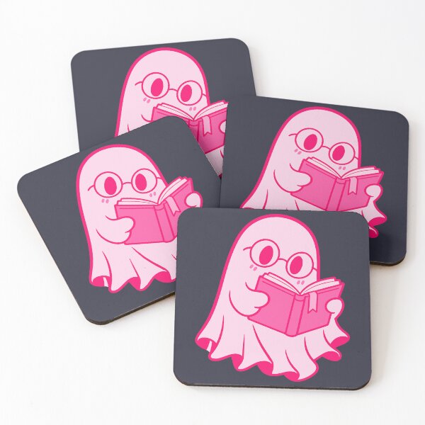 Item preview, Cute Pink Ghost Reading Book Bookish Halloween designed and sold by Moo7shop.
