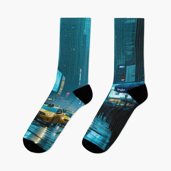 Item preview, Neon Rush Hour - Rainy City Reflections designed and sold by nhk999.