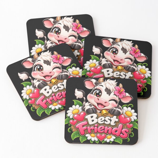 Item preview, Best Friends Cow – Cute Kawaii Cow Friendship Design designed and sold by aventi24.