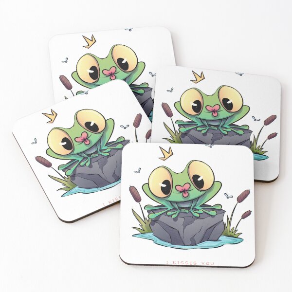 Item preview, Cute Frog in Pond – Whimsical Nature Cartoon designed and sold by aartokis.