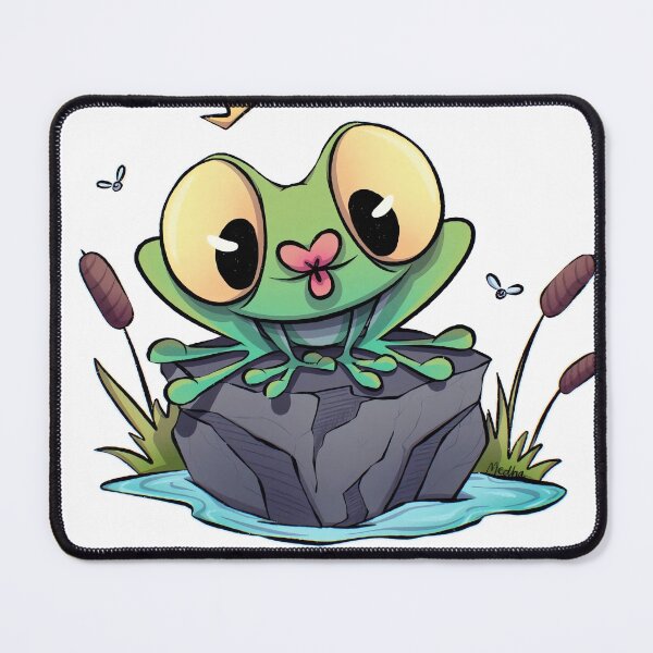 Item preview, Cute Frog in Pond – Whimsical Nature Cartoon designed and sold by aartokis.