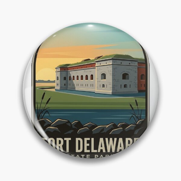 Item preview, Fort Delaware State Park Sticker - Pea Patch Island Vintage WPA Badge designed and sold by DetourDgn.