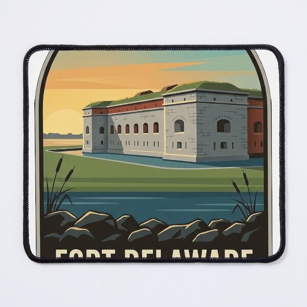 Item preview, Fort Delaware State Park Sticker - Pea Patch Island Vintage WPA Badge designed and sold by DetourDgn.