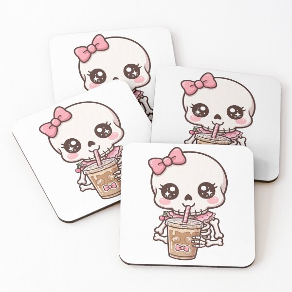 Item preview, Skeleton drinking ice coffee designed and sold by priyankajustine.
