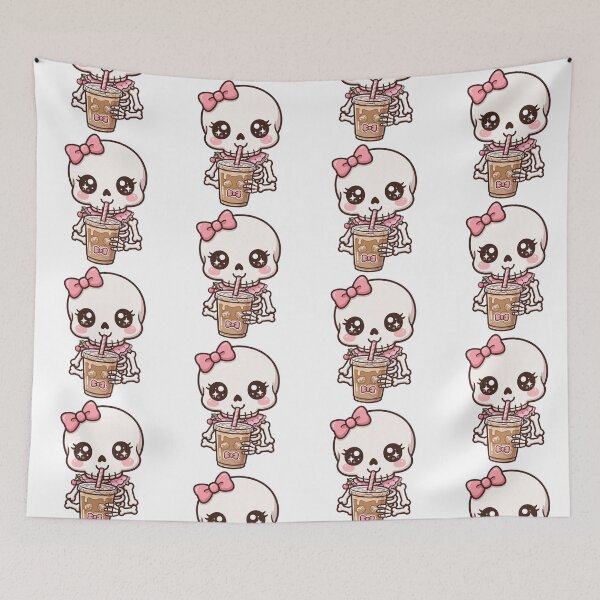 Item preview, Skeleton drinking ice coffee designed and sold by priyankajustine.