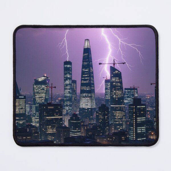 Item preview, Storm Over the Skyline - City Lights in the Rain designed and sold by nhk999.