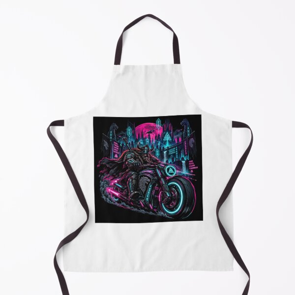Item preview, Cyberpunk Viking Motorcycle Rider Neon Future designed and sold by ValhallaHub.