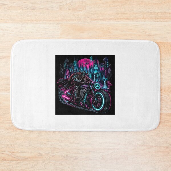 Item preview, Cyberpunk Viking Motorcycle Rider Neon Future designed and sold by ValhallaHub.