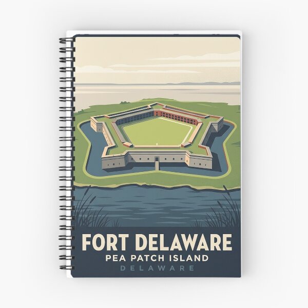 Item preview, Fort Delaware Aerial Pentagon Fort Sticker - Delaware State Park Poster Art designed and sold by DetourDgn.
