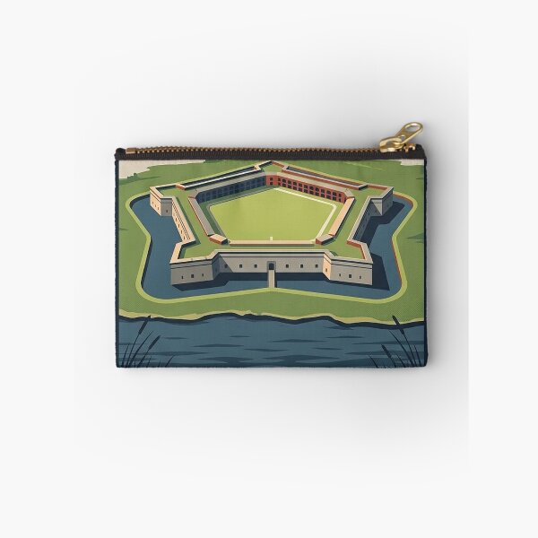 Item preview, Fort Delaware Aerial Pentagon Fort Sticker - Delaware State Park Poster Art designed and sold by DetourDgn.