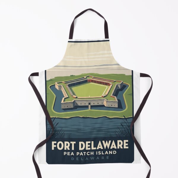 Item preview, Fort Delaware Aerial Pentagon Fort Sticker - Delaware State Park Poster Art designed and sold by DetourDgn.