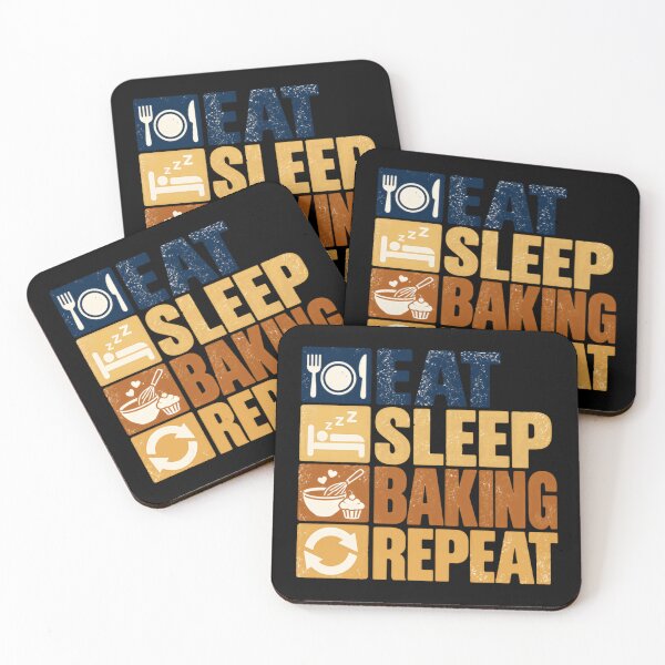 Item preview, Eat Sleep Baking Repeat Baker Hobby Kitchen Foodie designed and sold by SkeletonsDanger.